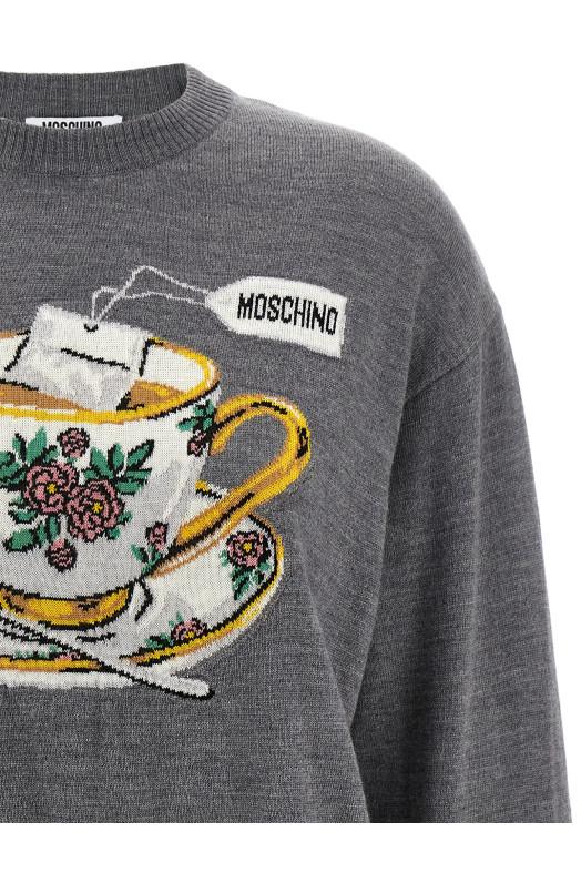 Свитер с интарсией Серый MOSCHINO V093855003485 Свитер с интарсией Серый MOSCHINO V093855003485