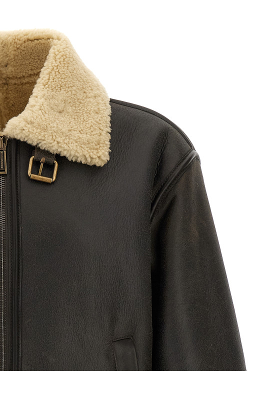 Шкіряна куртка «Авіатор» Коричнева S74AM1621D07030143 Шкіряна куртка «Авіатор» Коричнева S74AM1621D07030143