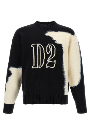 Two-tone sweater Black-grey