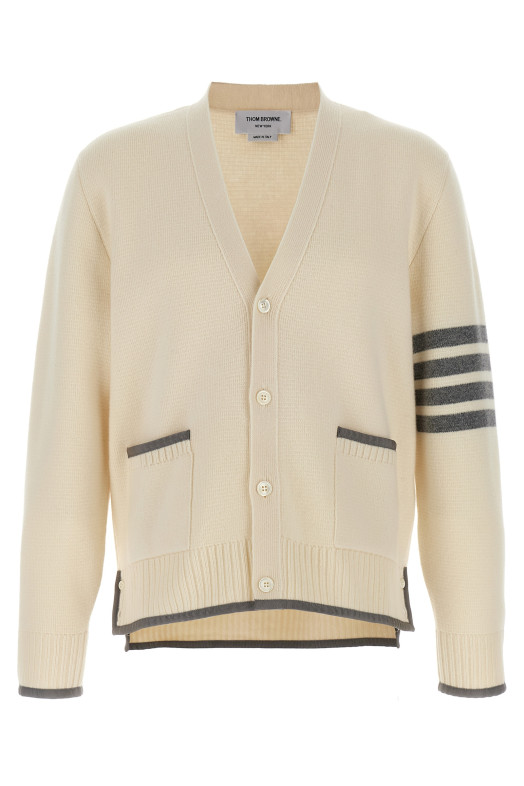 '4-Bar' Wool cardigan White '4-Bar' Wool cardigan White