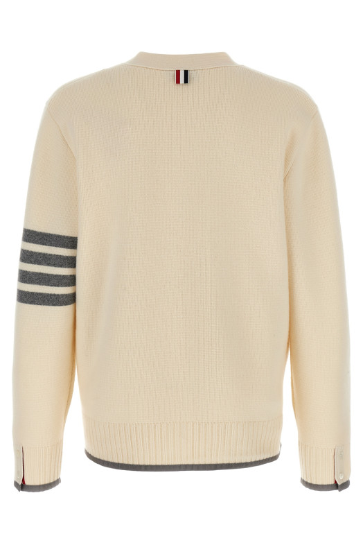 '4-Bar' Wool cardigan White '4-Bar' Wool cardigan White