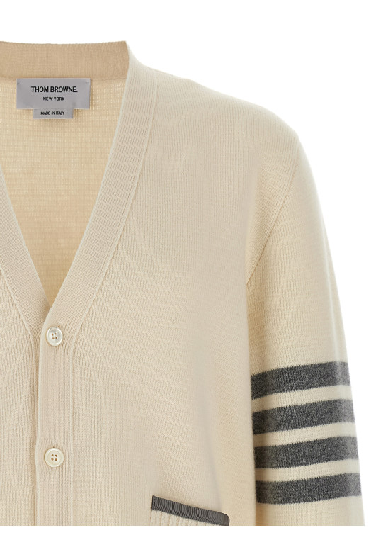 '4-Bar' Wool cardigan White '4-Bar' Wool cardigan White