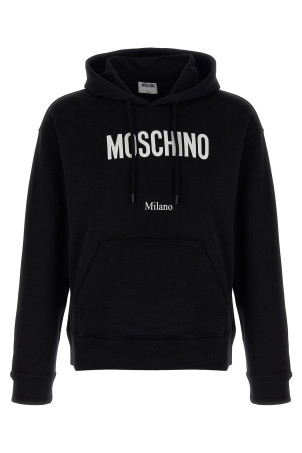 Logo print hoodie Black