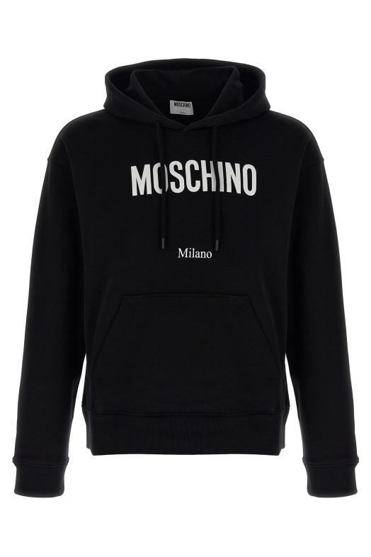 Logo print hoodie Black