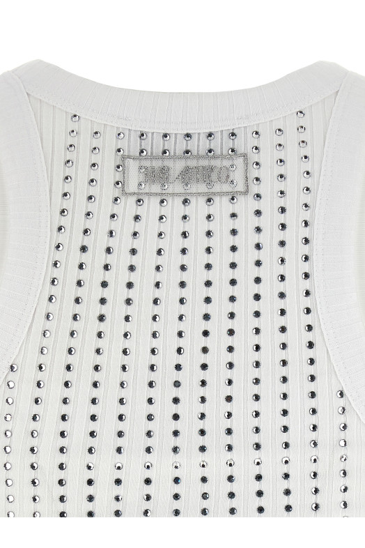 Rhinestone top White Rhinestone top White