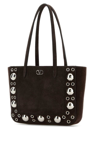 Коричнева замшева сумка для покупок Nellcôte VALENTINO GARAVANI (7W2B0R89JET)