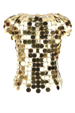 Gold sequins top PACO RABANNE (19AITO010PS0133)