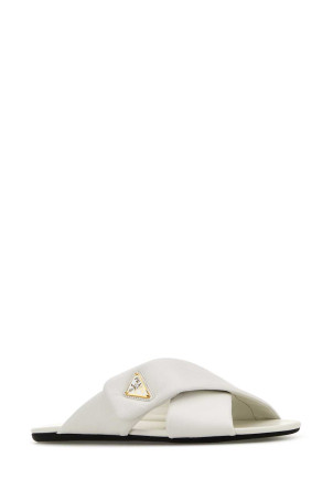 White nappa leather slippers Black PRADA (1XX713F005ZHP) White nappa leather slippers Black PRADA (1XX713F005ZHP)