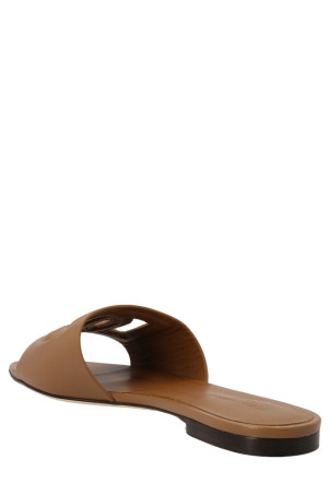 Logo sandals Brown