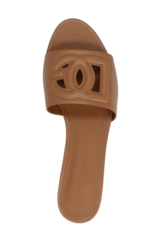 Сандалі з логотипом Коричневі DOLCE & GABBANA CQ0436AY32981236