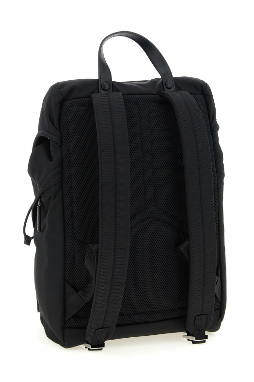Re-nylon logo backpack Black
