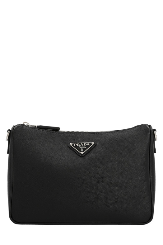 Re-Nylon & Saffiano crossbody bag Black