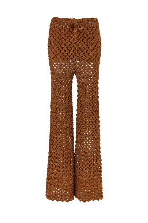 Брюки с крючками Brown ERMANNO SCERVINO D465P304FMTJJ91230 Брюки с крючками Brown ERMANNO SCERVINO D465P304FMTJJ91230