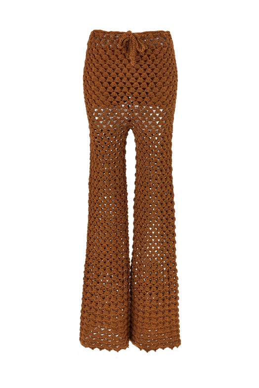 Брюки с крючками Brown ERMANNO SCERVINO D465P304FMTJJ91230