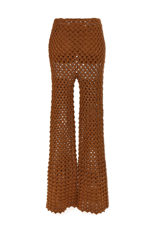 Брюки с крючками Brown ERMANNO SCERVINO D465P304FMTJJ91230