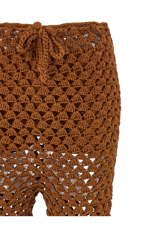 Брюки с крючками Brown ERMANNO SCERVINO D465P304FMTJJ91230