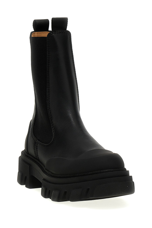 Кожаные ботильоны Черный GANNI S3238099