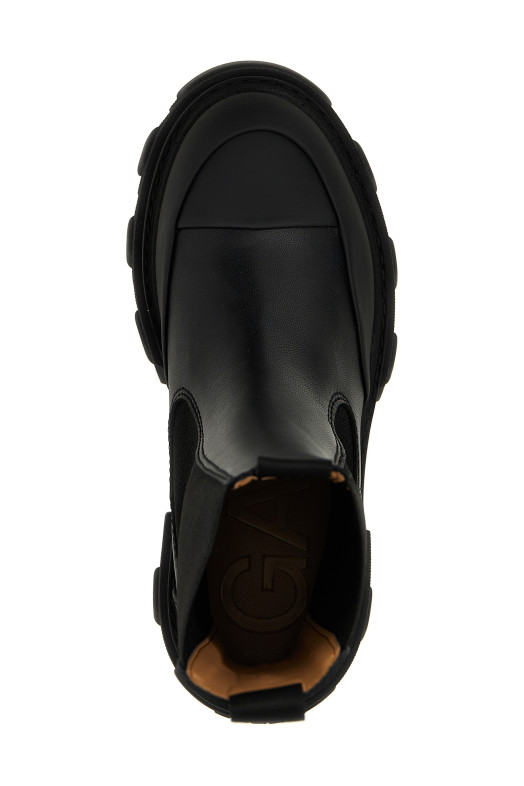 Кожаные ботильоны Черный GANNI S3238099