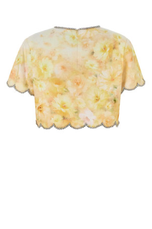 Printed linen Crush top ZIMMERMANN (2650TR251)