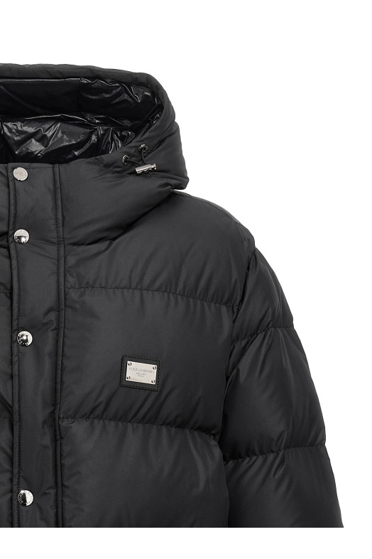 Logo plate down jacket Black Logo plate down jacket Black