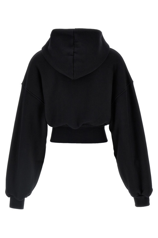 Укороченная толстовка с капюшоном Черный T BY ALEXANDER WANG 4CC1242077020A