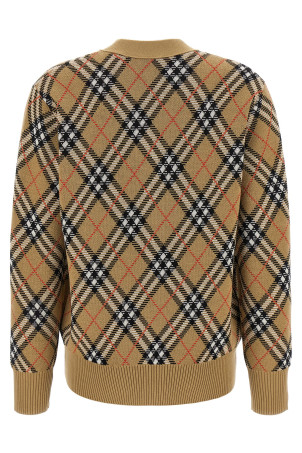 Кардиган Burberry в клетку бежевого цвета 8110579SANDIPCHECK