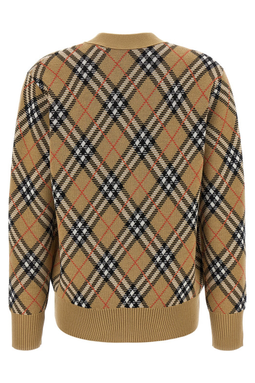 Кардиган Burberry в клетку бежевого цвета 8110579SANDIPCHECK