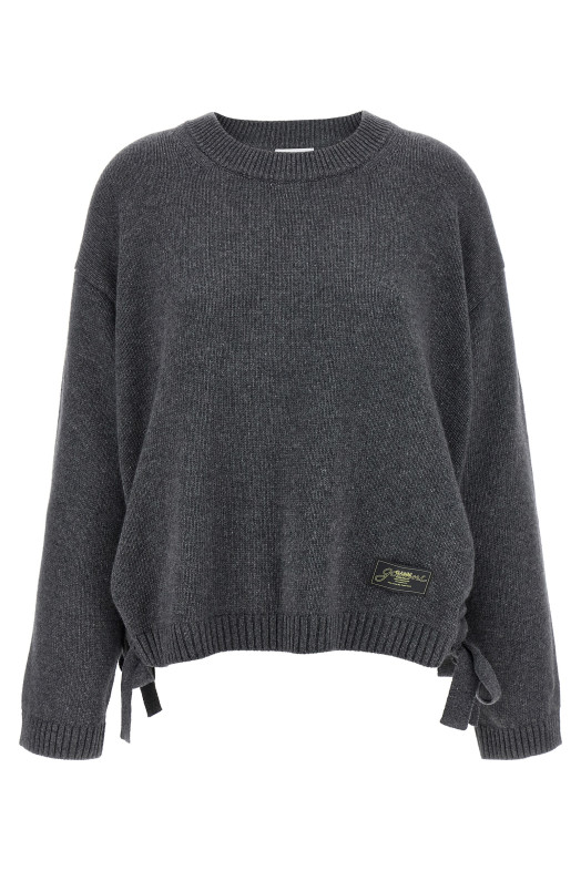 Side laces sweater Gray