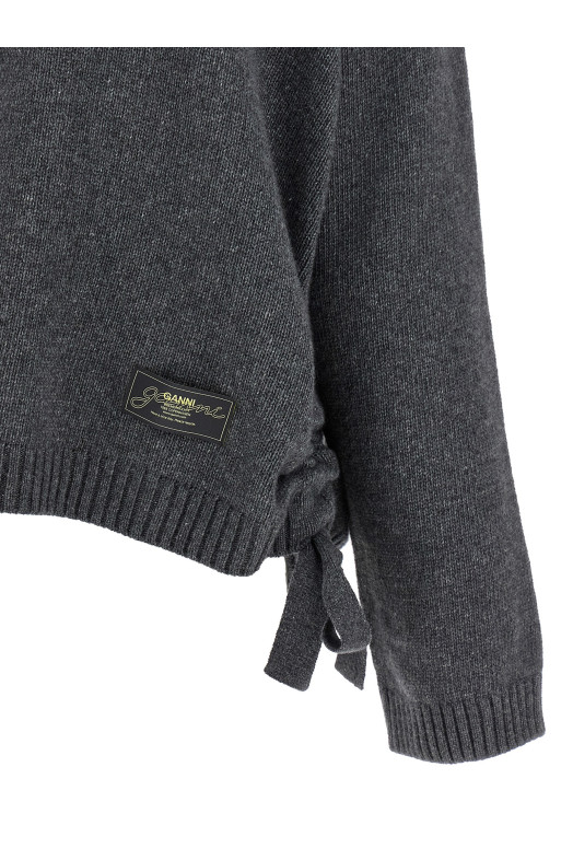 Side laces sweater Gray
