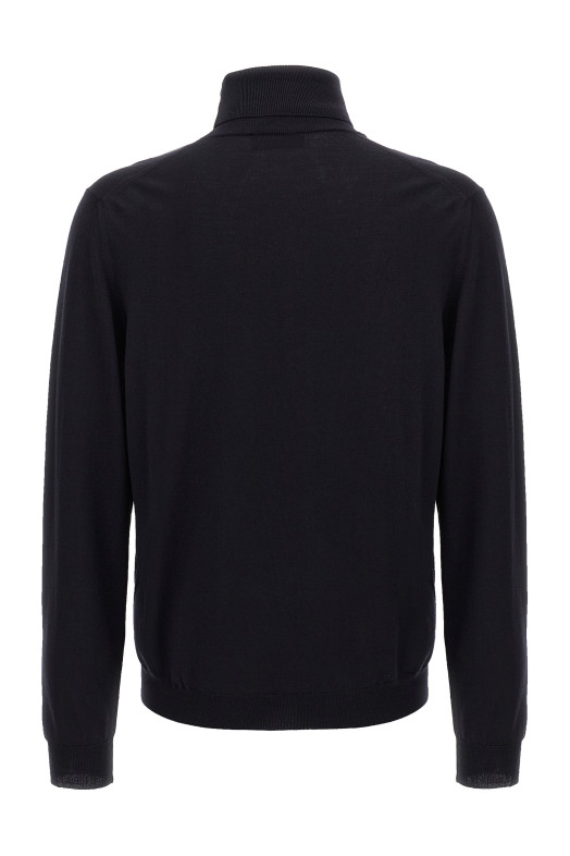 Вязаный свитер с высоким воротником из шерсти Синий ZANONE 810195Z0290N0011