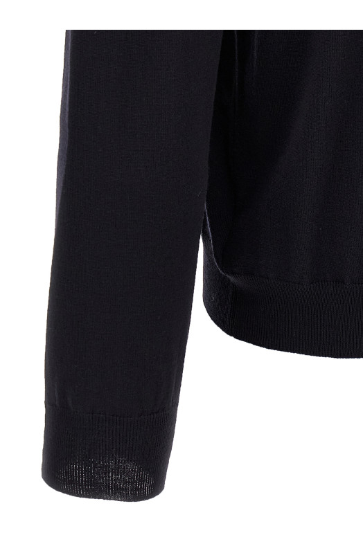 Вязаный свитер с высоким воротником из шерсти Синий ZANONE 810195Z0290N0011