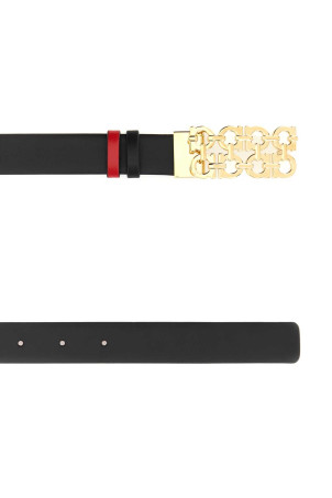 Black leather reversible belt SALVATORE FERRAGAMO (230409786310)
