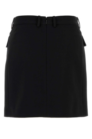 Черная мини-юбка из твила Черная BALENCIAGA (838765TRT01)