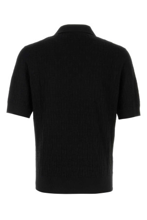 Black stretch silk blend polo shirt Black DOLCE & GABBANA (GXZ76TJBSLX)