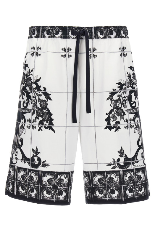 Бермуды с принтом «Майолика» Черно-серые GV37ATHH5ECI33TN Бермуды с принтом «Майолика» Черно-серые GV37ATHH5ECI33TN