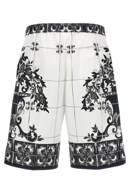 Бермуды с принтом «Майолика» Черно-серые GV37ATHH5ECI33TN Бермуды с принтом «Майолика» Черно-серые GV37ATHH5ECI33TN