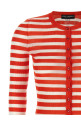 Striped viscose cardigan orange