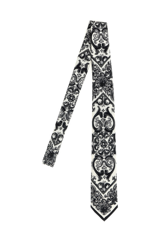 'Maiolica' print tie Black-grey 'Maiolica' print tie Black-grey
