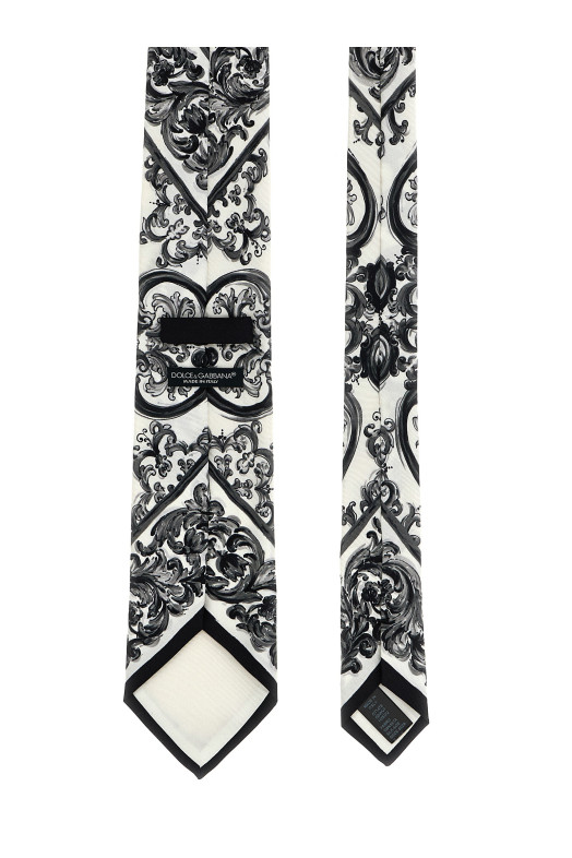 'Maiolica' print tie Black-grey 'Maiolica' print tie Black-grey