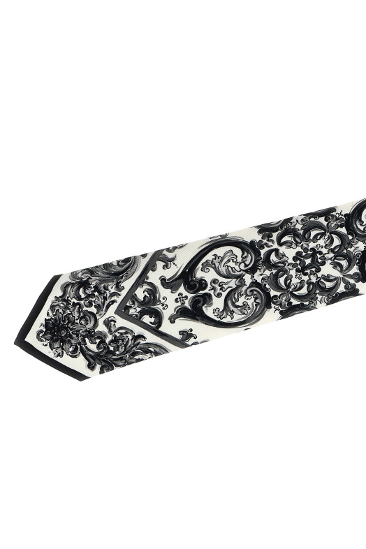 'Maiolica' print tie Black-grey 'Maiolica' print tie Black-grey