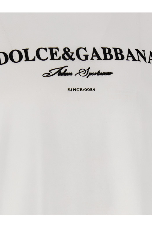 Футболка з принтом «Флок» Чорно-сіра DOLCE & GABBANA G8RN8TG7O9YW0800