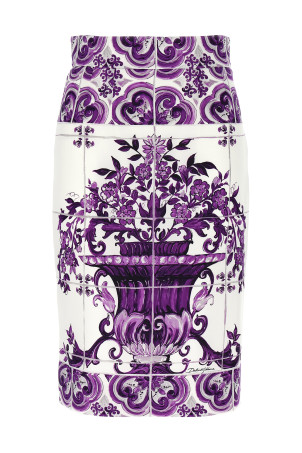 Шелковое платье с принтом «Майолика» Фиолетовое F4C2CTHPABWIP3TN