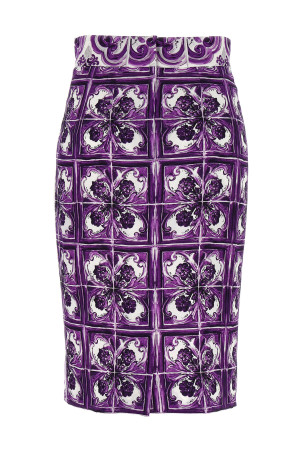 Шелковое платье с принтом «Майолика» Фиолетовое F4C2CTHPABWIP3TN