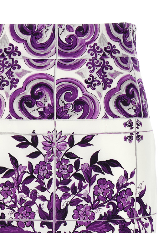 Шелковое платье с принтом «Майолика» Фиолетовое F4C2CTHPABWIP3TN