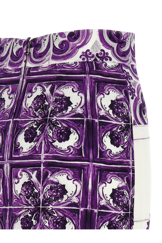 Шелковое платье с принтом «Майолика» Фиолетовое F4C2CTHPABWIP3TN