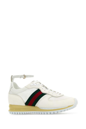 Белые кроссовки Re-Motion из ткани GG и замши GUCCI (832918AAEZM)