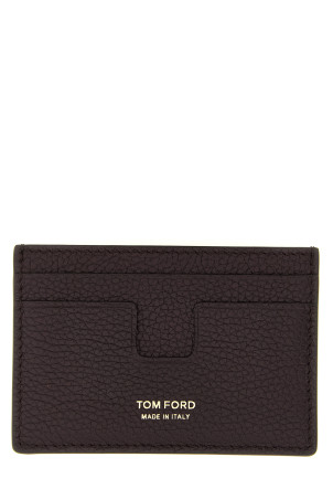 Кожаный держатель для карт с логотипом, бордовый TOM FORD Y0232LCL158G1R011