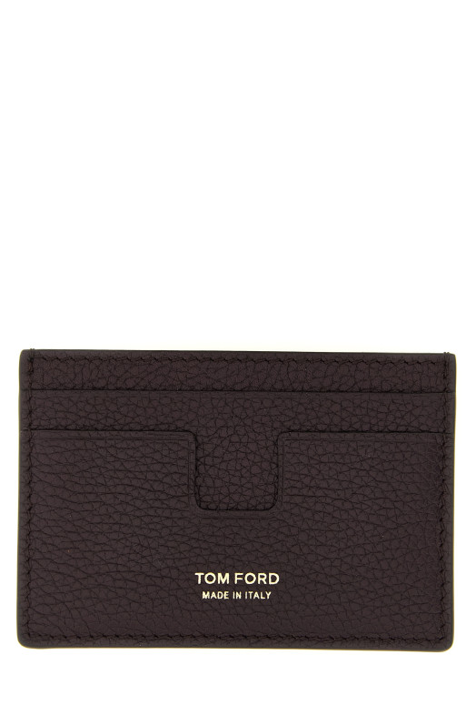 Кожаный держатель для карт с логотипом, бордовый TOM FORD Y0232LCL158G1R011 Кожаный держатель для карт с логотипом, бордовый TOM FORD Y0232LCL158G1R011