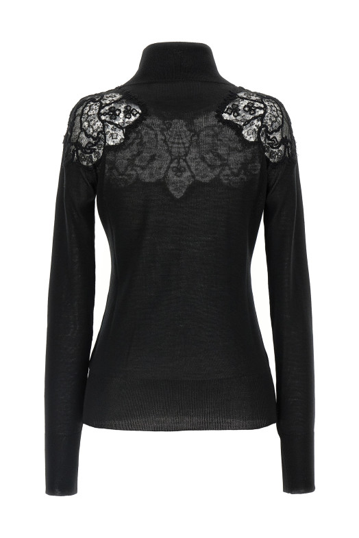 Свитер с кружевом Черный ERMANNO SCERVINO D475M319APTQN95708 Свитер с кружевом Черный ERMANNO SCERVINO D475M319APTQN95708