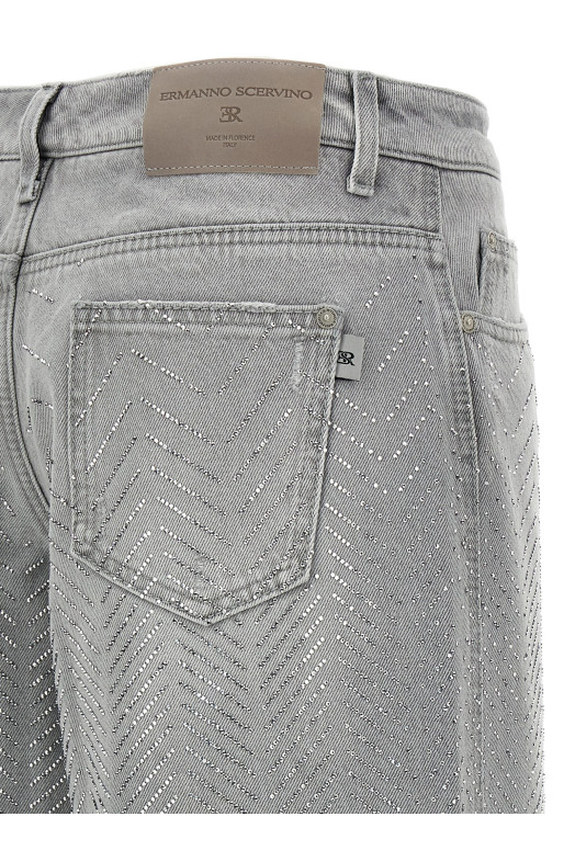 Джинси зі стразами Сірі ERMANNO SCERVINO D477P367CTGFV44103 Джинси зі стразами Сірі ERMANNO SCERVINO D477P367CTGFV44103